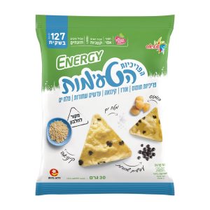 פריכיות חומוס, אורז, עדשים שחורות וקינואה בתיבול מלח ים