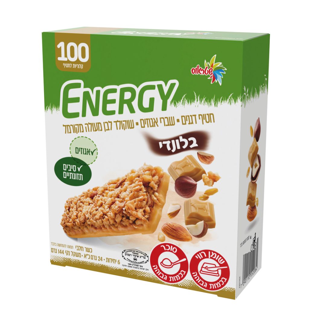 מארז חטיפי דגנים עם שברי אגוזים ושוקולד לבן מקורמל מעולה